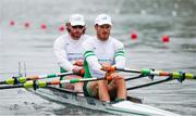 21 May 2021; Philip Doyle, right, and Ronan Byrne of Ireland compete in their heat of the Men's Double Scull during day one of the FISA World Cup Rowing II at Lake Gottersee in Lucerne, Switzerland. Photo by Roberto Bregani/Sportsfile
