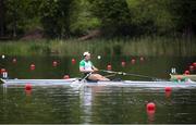 21 May 2021; Daire Lynch of Ireland competes in his heat of the Men's Single Sculls during day one of the FISA World Cup Rowing II at Lake Gottersee in Lucerne, Switzerland. Photo by Roberto Bregani/Sportsfile