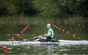 21 May 2021; Daire Lynch of Ireland before his heat of the Men's Single Sculls during day one of the FISA World Cup Rowing II at Lake Gottersee in Lucerne, Switzerland. Photo by Roberto Bregani/Sportsfile