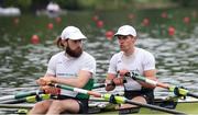 21 May 2021; Fintan McCarthy, right, and Paul O'Donovan of Ireland before their heat of the Lightweight Men's Double Sculls during day one of the FISA World Cup Rowing II at Lake Gottersee in Lucerne, Switzerland. Photo by Roberto Bregani/Sportsfile