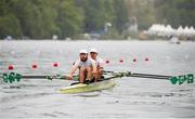 21 May 2021; Paul O'Donovan, left, and Fintan McCarthy of Ireland compete in their heat of the Lightweight Men's Double Sculls during day one of the FISA World Cup Rowing II at Lake Gottersee in Lucerne, Switzerland. Photo by Roberto Bregani/Sportsfile