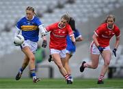 21 May 2021; Emma Morrissey of Tipperary in action against Aisling Kelleher and Róisín Phelan, right, of Cork during the Lidl Ladies Football National League Division 1B Round 1 match between Cork and Tipperary at Páirc Uí Chaoimh in Cork. Photo by Piaras Ó Mídheach/Sportsfile