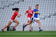 21 May 2021; Aishling Moloney of Tipperary shoots as Erika O'Shea of Cork closes in during the Lidl Ladies Football National League Division 1B Round 1 match between Cork and Tipperary at Páirc Uí Chaoimh in Cork. Photo by Piaras Ó Mídheach/Sportsfile