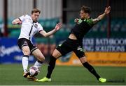 21 May 2021; David McMillan of Dundalk in action against Lee Grace of Shamrock Rovers during the SSE Airtricity League Premier Division match between Dundalk and Shamrock Rovers at Oriel Park in Dundalk, Louth. Photo by Ben McShane/Sportsfile