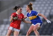 21 May 2021; Hannah Looney of Cork in action against Aishling Moloney of Tipperary during the Lidl Ladies Football National League Division 1B Round 1 match between Cork and Tipperary at Páirc Uí Chaoimh in Cork. Photo by Piaras Ó Mídheach/Sportsfile
