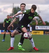 21 May 2021; Sean Gannon of Shamrock Rovers in action against Raivis Jurkovskis of Dundalk during the SSE Airtricity League Premier Division match between Dundalk and Shamrock Rovers at Oriel Park in Dundalk, Louth. Photo by Ben McShane/Sportsfile