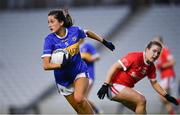 21 May 2021; Róisín Daly of Tipperary gets past Libby Coppinger of Cork during the Lidl Ladies Football National League Division 1B Round 1 match between Cork and Tipperary at Páirc Uí Chaoimh in Cork. Photo by Piaras Ó Mídheach/Sportsfile