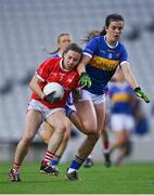 21 May 2021; Melissa Duggan of Cork in action against Anna Rose Kennedy of Tipperary during the Lidl Ladies Football National League Division 1B Round 1 match between Cork and Tipperary at Páirc Uí Chaoimh in Cork. Photo by Piaras Ó Mídheach/Sportsfile
