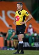 8 May 2021; Referee Frank Murphy during the Guinness PRO14 Rainbow Cup match between Connacht and Leinster at The Sportsground in Galway. Photo by Brendan Moran/Sportsfile