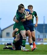 8 May 2021; Kieran Marmion of Connacht is tackled by Scott Fardy and Cian Kelleher of Leinster during the Guinness PRO14 Rainbow Cup match between Connacht and Leinster at The Sportsground in Galway. Photo by Brendan Moran/Sportsfile