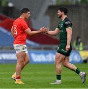 14 May 2021; Dan Goggin of Munster and Tom Daly of Connacht after during the Guinness PRO14 Rainbow Cup match between Munster and Connacht at Thomond Park in Limerick. Photo by Brendan Moran/Sportsfile