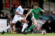 21 May 2021; Darragh Crowley of Cork City in action against Carlton Ubaezuonu of Galway United during the SSE Airtricity League First Division match between Cork City and Galway United at Turners Cross in Cork. Photo by Michael P Ryan/Sportsfile