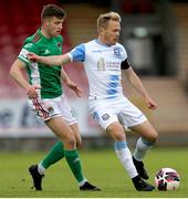 21 May 2021; Conor McCormack of Galway United in action against Darragh Crowley of Cork City during the SSE Airtricity League First Division match between Cork City and Galway United at Turners Cross in Cork. Photo by Michael P Ryan/Sportsfile