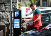 22 May 2021; Mayo's Jordan Flynn pays for his parking before the Allianz Football League Division 2 North Round 2 match between Westmeath and Mayo at TEG Cusack Park in Mullingar, Westmeath. Photo by Stephen McCarthy/Sportsfile