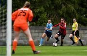 22 May 2021; Emily Whelan of Shelbourne in action against Isobel Finnegan of Bohemians during the SSE Airtricity Women's National League match between Bohemians and Shelbourne at Oscar Traynor Coaching & Development Centre in Coolock, Dublin. Photo by Sam Barnes/Sportsfile