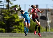 22 May 2021; Ciara Grant of Shelbourne in action against Chloe Darby of Bohemians during the SSE Airtricity Women's National League match between Bohemians and Shelbourne at Oscar Traynor Coaching & Development Centre in Coolock, Dublin. Photo by Sam Barnes/Sportsfile
