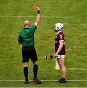 22 May 2021; Jarlath Mannion of Galway is shown a red card by referee John Keenan during the Allianz Hurling League Division 1 Group A Round 3 match between Tipperary and Galway at Semple Stadium in Thurles, Tipperary. Photo by Ray McManus/Sportsfile