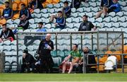 22 May 2021; Michael Murphy of Donegal talks with his manager Declan Bonner, left, on the sideline after he was substituted early in the first half, due to injury, during the Allianz Football League Division 1 North Round 2 match between Donegal and Monaghan at MacCumhaill Park in Ballybofey, Donegal. Photo by Piaras Ó Mídheach/Sportsfile