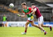 22 May 2021; Eoghan McLaughlin of Mayo in action against James Dolan of Westmeath during the Allianz Football League Division 2 North Round 2 match between Westmeath and Mayo at TEG Cusack Park in Mullingar, Westmeath. Photo by Stephen McCarthy/Sportsfile