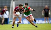 22 May 2021; Ger Egan of Westmeath in action against Diarmuid O'Connor of Mayo during the Allianz Football League Division 2 North Round 2 match between Westmeath and Mayo at TEG Cusack Park in Mullingar, Westmeath. Photo by Stephen McCarthy/Sportsfile