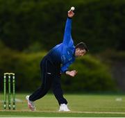 22 May 2021; Peter Chase of Leinster Lighting bowls during the Cricket Ireland InterProvincial Cup 2021 match between Munster Reds and Leinster Lightning at Pembroke Cricket Club in Dublin. Photo by Harry Murphy/Sportsfile