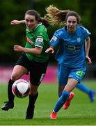 22 May 2021; Lucy McCartan of Peamount United in action against Shauna Carroll of DLR Waves during the SSE Airtricity Women's National League match between DLR Waves and Peamount United at UCD Bowl in Belfield, Dublin. Photo by Sam Barnes/Sportsfile