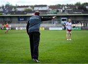 22 May 2021; Tyrone joint-manager Feargal Logan issues instructions during the Allianz Football League Division 1 North Round 2 match between Armagh and Tyrone at Athletic Grounds in Armagh. Photo by Ramsey Cardy/Sportsfile