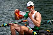 23 May 2021; Philip Doyle of Ireland reacts after winning second in his Men’s Double Sculls A Final during day three of the FISA World Cup Rowing II at Lake Gottersee in Lucerne, Switzerland. Photo by Roberto Bregani/Sportsfile