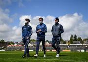23 May 2021; Roscommon players, from left, Sean Mullooly, Enda Smith and Tadhg O'Rourke walk the pitch before the Allianz Football League Division 1 South Round 2 match between Galway and Roscommon at Pearse Stadium in Galway. Photo by Harry Murphy/Sportsfile