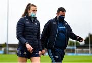 23 May 2021; Lucy Collins of Dublin with mentor Ryan O'Flaherty before the Lidl Ladies Football National League Division 1B Round 1 match between Dublin and Waterford at Parnell Park in Dublin. Photo by Ben McShane/Sportsfile