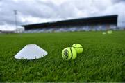 23 May 2021; A general view of sliotars on the pitch for the Laois warm-up before the Allianz Hurling League Division 1 Group B Round 3 match between Laois and Clare at MW Hire O'Moore Park in Portlaoise, Laois. Photo by Piaras Ó Mídheach/Sportsfile