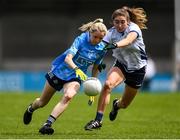 23 May 2021; Caoimhe O'Connor of Dublin in action against Laura Mulcahy of Waterford during the Lidl Ladies Football National League Division 1B Round 1 match between Dublin and Waterford at Parnell Park in Dublin. Photo by Ben McShane/Sportsfile