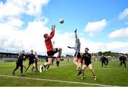 23 May 2021; Down players warm up before the Allianz Football League Division 2 North Round 2 match between Down and Meath at Athletic Grounds in Armagh. Photo by David Fitzgerald/Sportsfile