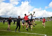 23 May 2021; Down players warm up before the Allianz Football League Division 2 North Round 2 match between Down and Meath at Athletic Grounds in Armagh. Photo by David Fitzgerald/Sportsfile