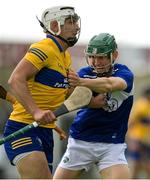 23 May 2021; Seán Downey of Laois marks Aron Shanagher of Clare during the Allianz Hurling League Division 1 Group B Round 3 match between Laois and Clare at MW Hire O'Moore Park in Portlaoise, Laois. Photo by Piaras Ó Mídheach/Sportsfile