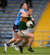 23 May 2021; Stephen O'Brien of Kerry is tackled by Philip McMahon of Dublin resulting in a penalty for Kerry during the Allianz Football League Division 1 South Round 2 match between Dublin and Kerry at Semple Stadium in Thurles, Tipperary. Photo by Stephen McCarthy/Sportsfile