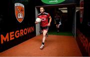 23 May 2021; Darren O'Hagan of Down leads his team out before the Allianz Football League Division 2 North Round 2 match between Down and Meath at Athletic Grounds in Armagh. Photo by David Fitzgerald/Sportsfile