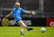 23 May 2021; Caoimhe O'Connor of Dublin shoots to score her side's sixth goal, from a penalty, during the Lidl Ladies Football National League Division 1B Round 1 match between Dublin and Waterford at Parnell Park in Dublin. Photo by Ben McShane/Sportsfile