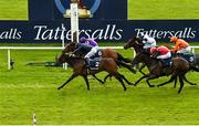 23 May 2021; Empress Josephine, 2, with Seamie Heffernan up, passes the post ahead of second place Joan Of Arc, 6, with Ryan Moore up, to win the Tattersalls Irish 1,000 Guineas during day two of the Tattersalls Irish Guineas Festival at The Curragh Racecourse in Kildare. Photo by Seb Daly/Sportsfile