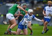 23 May 2021; Shane Bennett of Waterford in action against Darragh O'Donovan, left, and Sean Finn of Limerick during the Allianz Hurling League Division 1 Group A Round 3 match between Waterford and Limerick at Walsh Park in Waterford. Photo by Sam Barnes/Sportsfile