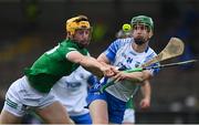 23 May 2021; Michael Kiely of Waterford in action against Tom Morrisey of Limerick during the Allianz Hurling League Division 1 Group A Round 3 match between Waterford and Limerick at Walsh Park in Waterford. Photo by Sam Barnes/Sportsfile