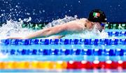 23 May 2021; Brendan Hyland of Ireland competes in the heats of the men's 4 x 100m medley event during day 14 of the LEN European Aquatics Championships at the Duna Arena in Budapest, Hungary. Photo by Marcel ter Bals/Sportsfile