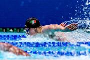 23 May 2021; Brendan Hyland of Ireland competes in the heats of the men's 4 x 100m medley event during day 14 of the LEN European Aquatics Championships at the Duna Arena in Budapest, Hungary. Photo by Marcel ter Bals/Sportsfile