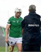 23 May 2021; Kyle Hayes of Limerick leaves the field after being shown a red card, watched by Limerick manager John Kiely during the Allianz Hurling League Division 1 Group A Round 3 match between Waterford and Limerick at Walsh Park in Waterford. Photo by Sam Barnes/Sportsfile