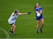 23 May 2021; Mo Nerney of Laois in action against Siobhán O Sullivan of Kildare during the Lidl Ladies Football National League Division 3B Round 1 match between Laois and Kildare at MW Hire O'Moore Park in Portlaoise, Laois. Photo by Piaras Ó Mídheach/Sportsfile