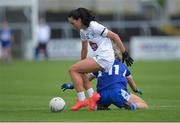 23 May 2021; Grace Clifford of Kildare in action against Andrea Moran of Laois during the Lidl Ladies Football National League Division 3B Round 1 match between Laois and Kildare at MW Hire O'Moore Park in Portlaoise, Laois. Photo by Piaras Ó Mídheach/Sportsfile