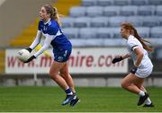 23 May 2021; Sarah Ann Fitzgerald of Laois in action against Mia Doherty of Kildare during the Lidl Ladies Football National League Division 3B Round 1 match between Laois and Kildare at MW Hire O'Moore Park in Portlaoise, Laois. Photo by Piaras Ó Mídheach/Sportsfile