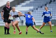 23 May 2021; Róisín Byrne of Kildare in action against Ellen Healy of Laois during the Lidl Ladies Football National League Division 3B Round 1 match between Laois and Kildare at MW Hire O'Moore Park in Portlaoise, Laois. Photo by Piaras Ó Mídheach/Sportsfile