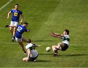 22 May 2021; Tipperary full back Jimmy Feehan blocks this shot from Conor Byrne of Wicklow during the Allianz Football League Division 3 South Round 2 match between Tipperary and Wicklow at Semple Stadium in Thurles, Tipperary. Photo by Ray McManus/Sportsfile