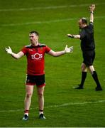 23 May 2021; Paul Devlin of Down reacts to a decision during the Allianz Football League Division 2 North Round 2 match between Down and Meath at Athletic Grounds in Armagh. Photo by David Fitzgerald/Sportsfile